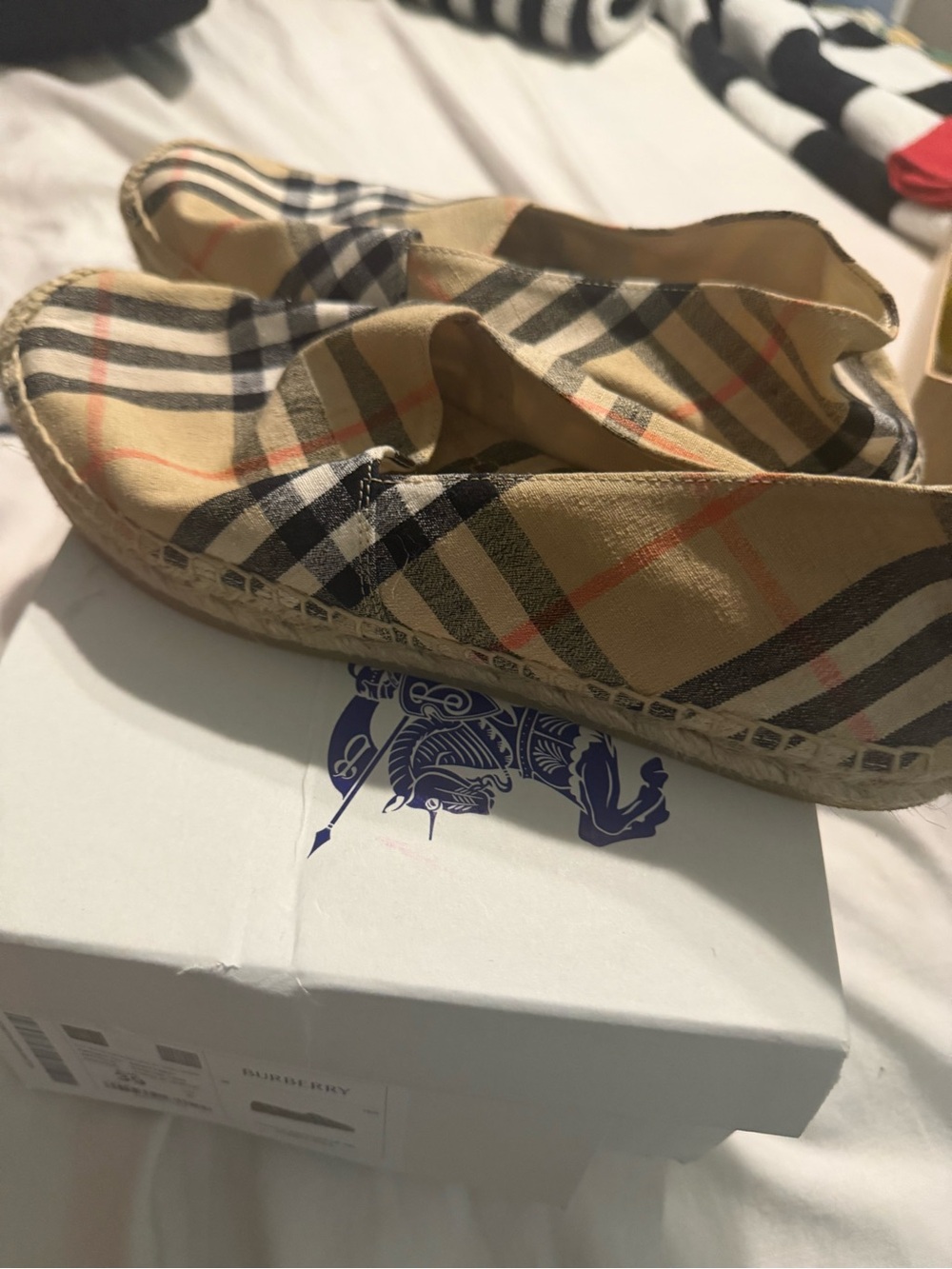 Burberry Beige Check Espadrilles